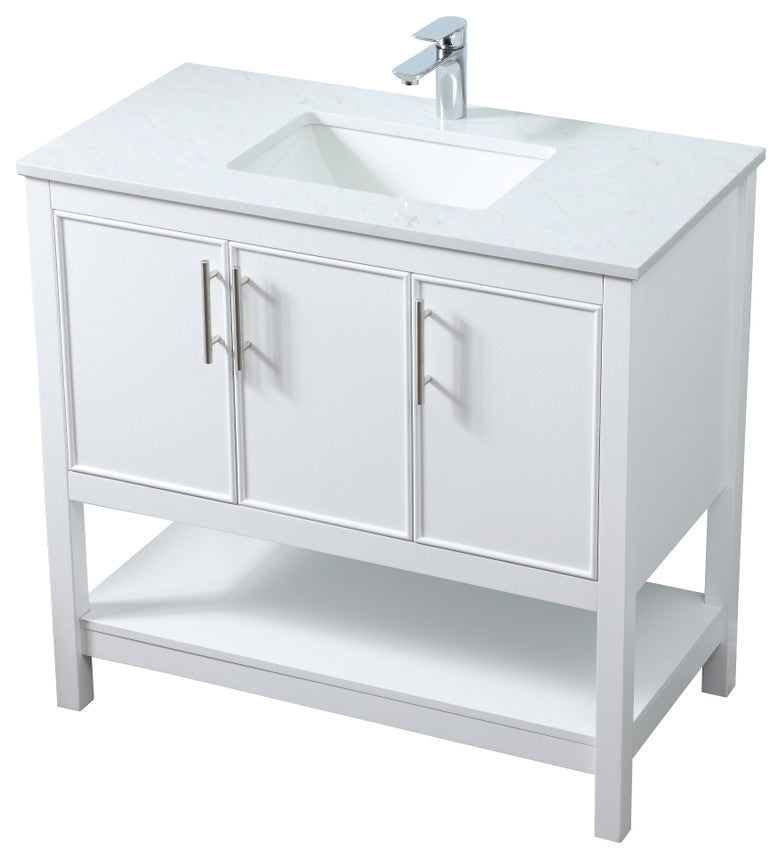36" SIngle Bathroom Vanity, White