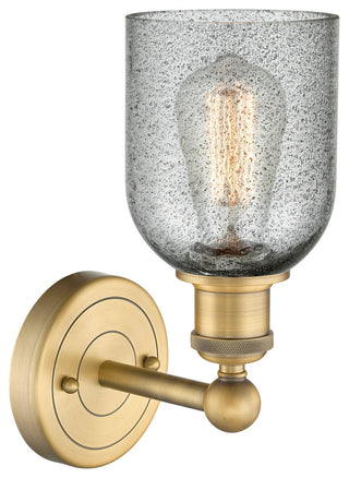 Caledonia 1-Light 5" Sconce, Brushed Brass Finish, Charcoal Shade