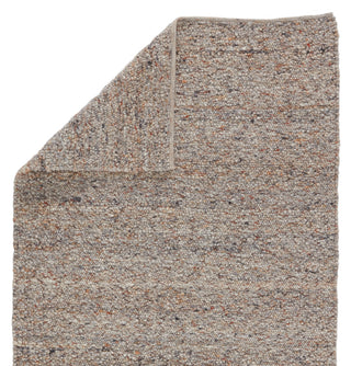 Hadren Handmade Solid Gray and Brown Area Rug, Light Gray and Tan, 9'x12'