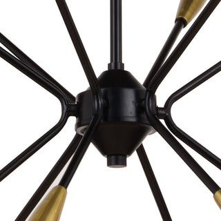 Ellis 25.25" 12 Light Pendant Matte Black and Satin Brass