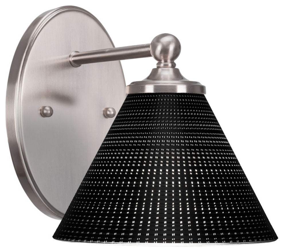 Capri 1-Light Wall Sconce, Brushed Nickel/Black Matrix