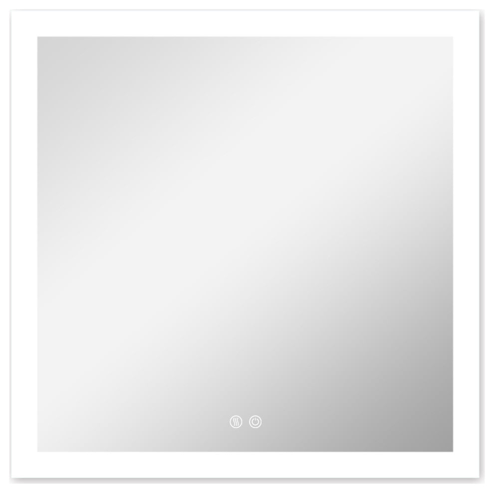 Vanity LED Lighted Backlit Wall Mounted Bathroom Mirror, 36x36", 2 Button
