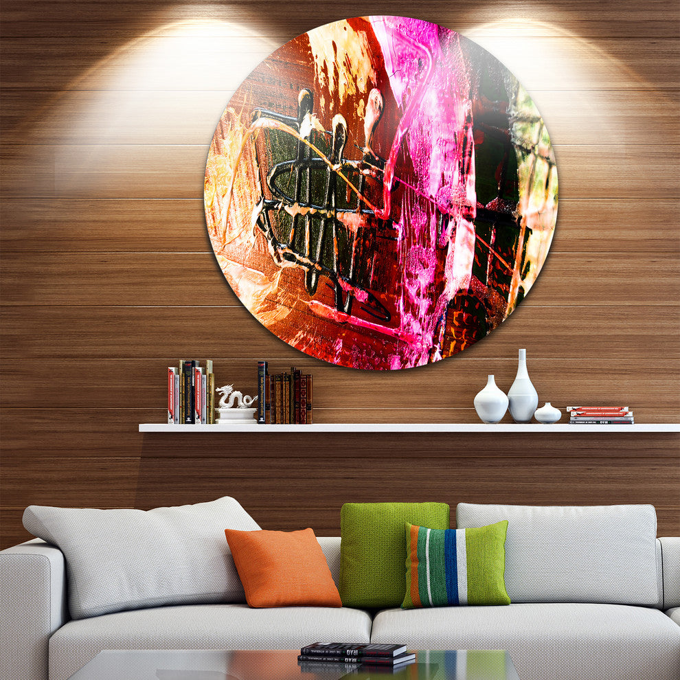 Structure Abstract Art, Abstract Disc Metal Wall Art, 11"