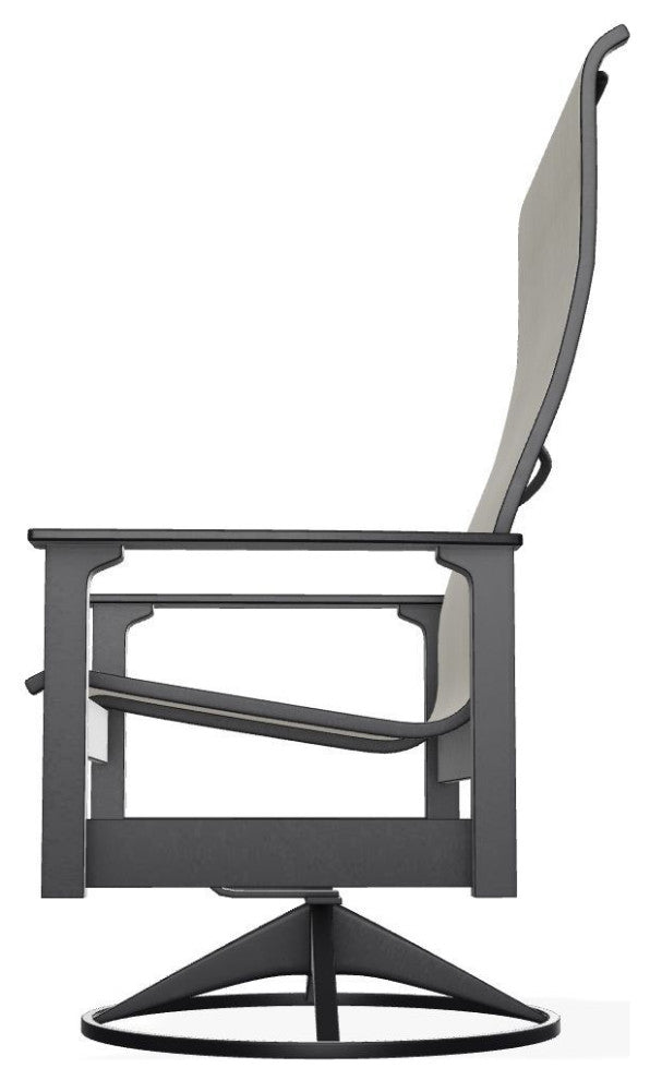 Leeward Sling Outdoor Swivel Rocker, Ella/Black