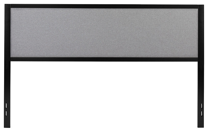 Melbourne Metal Upholstered Headboard Modern Headboard, Light Gray-King