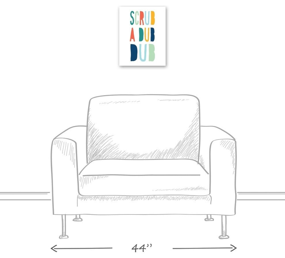 Scrub A Dub Dub Bright Tones Design 11x14 Canvas Wall Art
