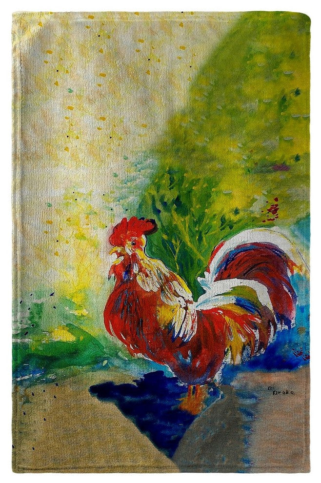 Betsy Drake Red Rooster Beach Towel