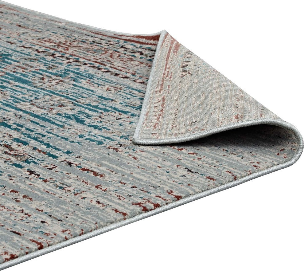 Hesper Distressed Contemporary Floral Lattice 5x8 Area Rug