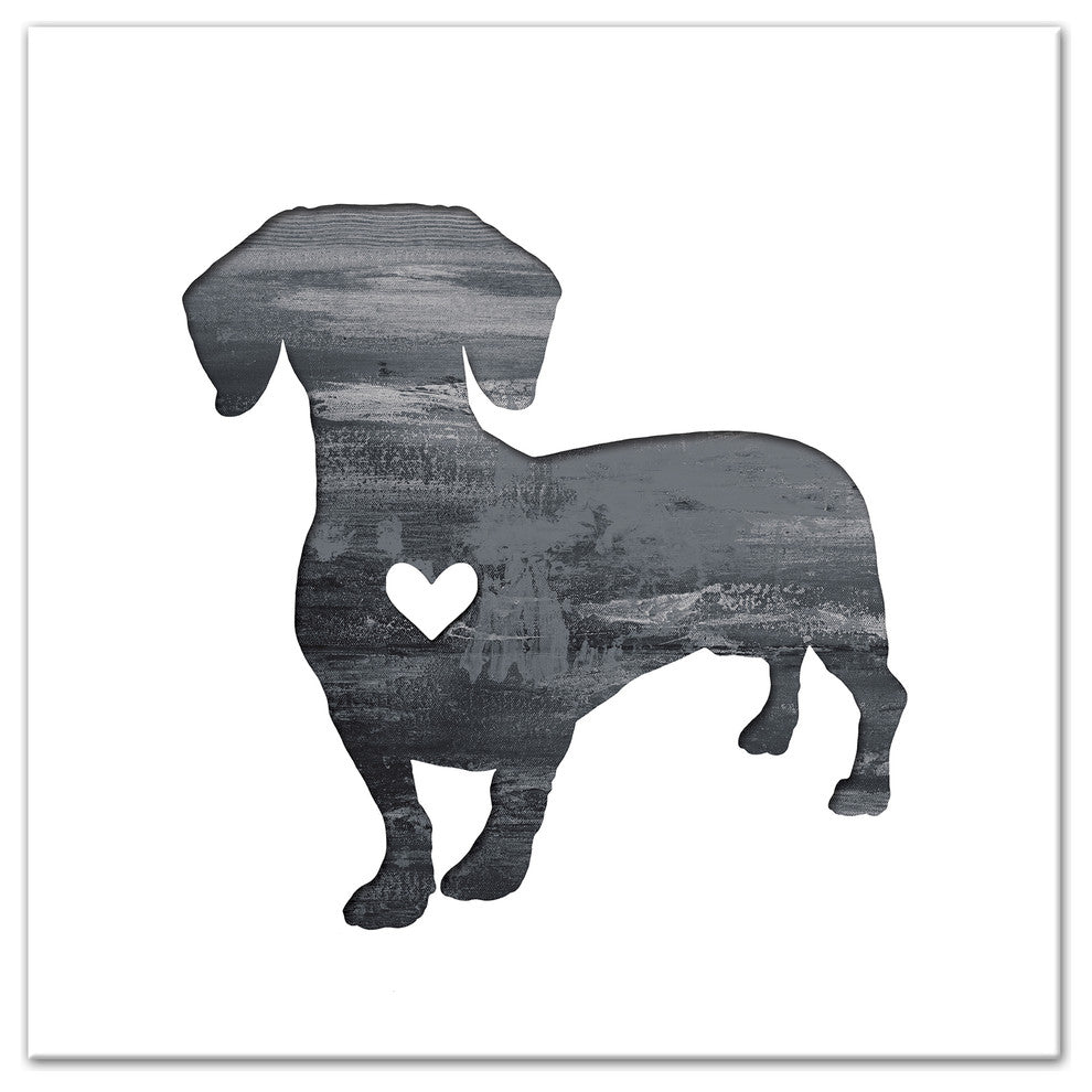 Designs Direct Creative Group Ink Silhouette Dachshund 36x36 Canvas Wall Art