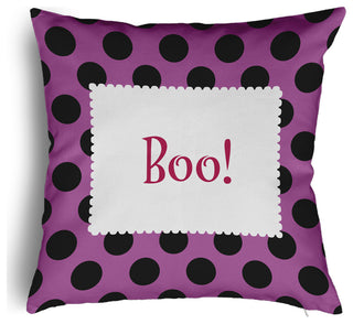 Halloween Boo Dots Accent Pillow With Removable Insert, Orchid, 20"x20"