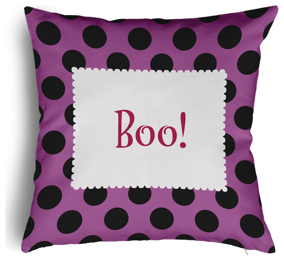 Halloween Boo Dots Accent Pillow With Removable Insert, Orchid, 20"x20"