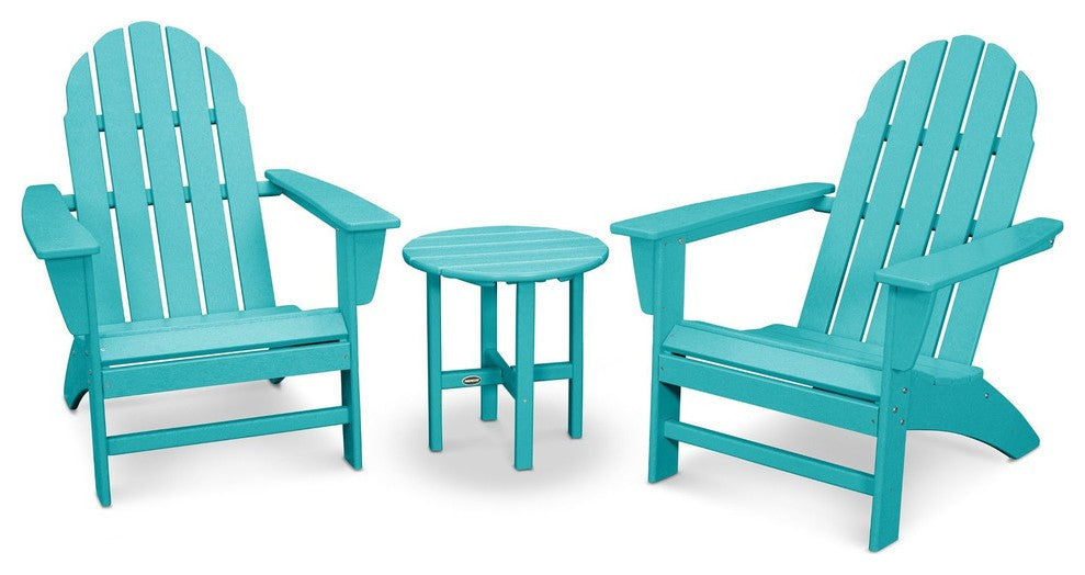 Polywood Vineyard 3-Piece Adirondack Set, Aruba