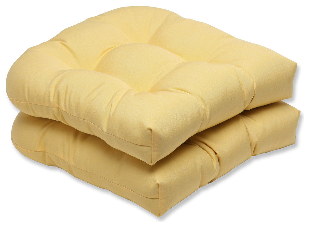 Fortress Canvas Wicker Seat Cushion (Set of 2), Yellow