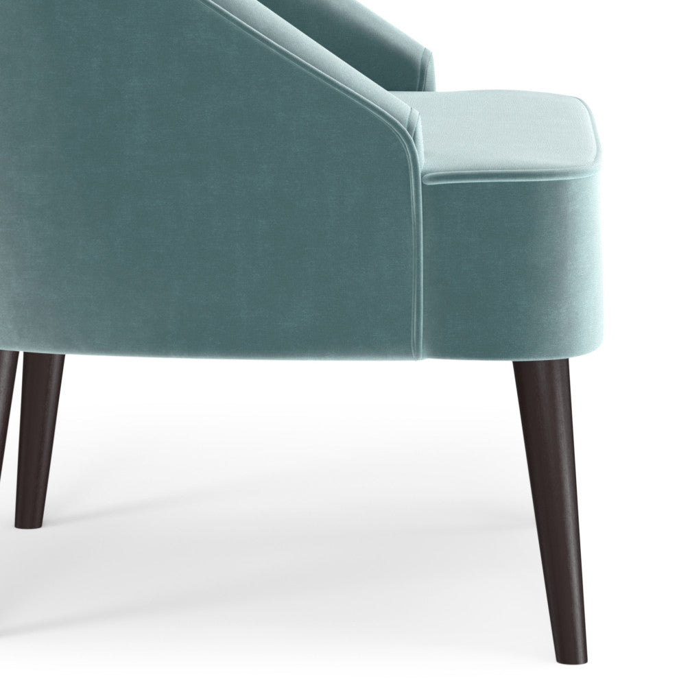 Harrah Accent Chair, Velvet fabric, Seafoam Blue