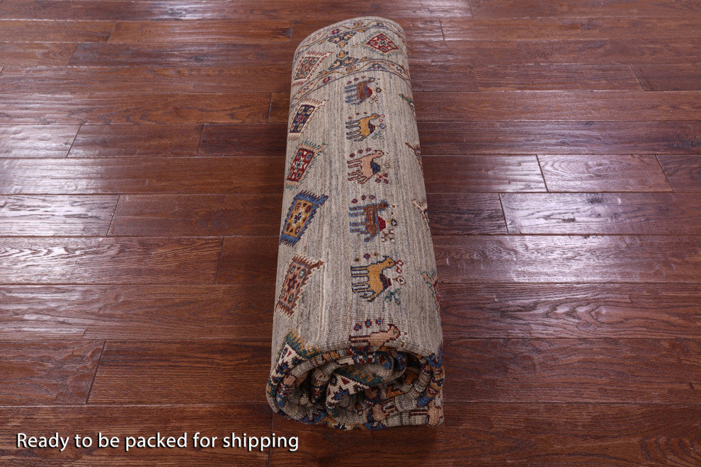 6' 10" X 9' 11" Super Kazak Handmade Wool Rug - Q12183