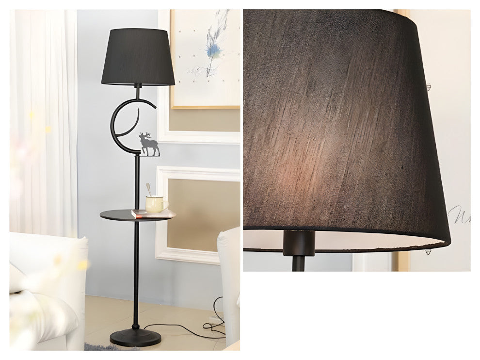 Cortaillod | Creative American Style Floor Lamp With Deer, White