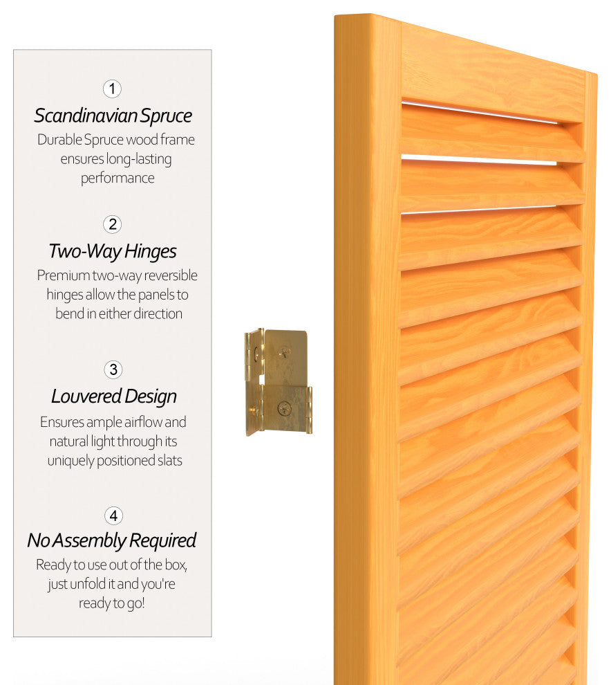 6' Tall Beadboard Divider, Honey, 6 Panels