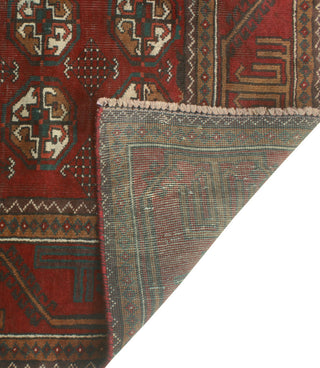 Fine Vintage Distressed Kwasi Red/Charcoal Runner, 4'0 x 8'5