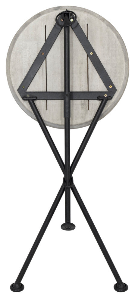 GDF Studio Nasir Outdoor Foldable Side Table, Light Gray, Set of 2