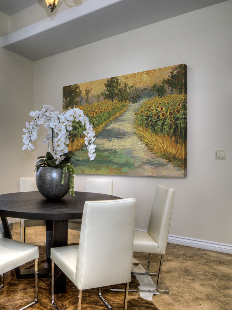 Marmont Hill, "Sunflower Views" by Julie Joy Painting on Wrapped Canvas, 18x12