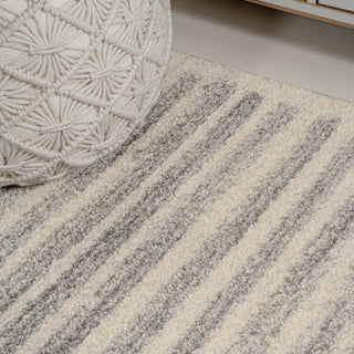 Khalil Modern Berber Stripe Cream/Gray 3 ft. x 5 ft. Area Rug