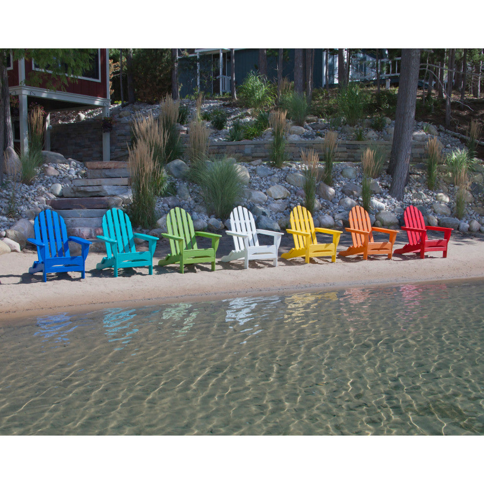 Polywood Classic Folding Adirondack Chair, Tangerine