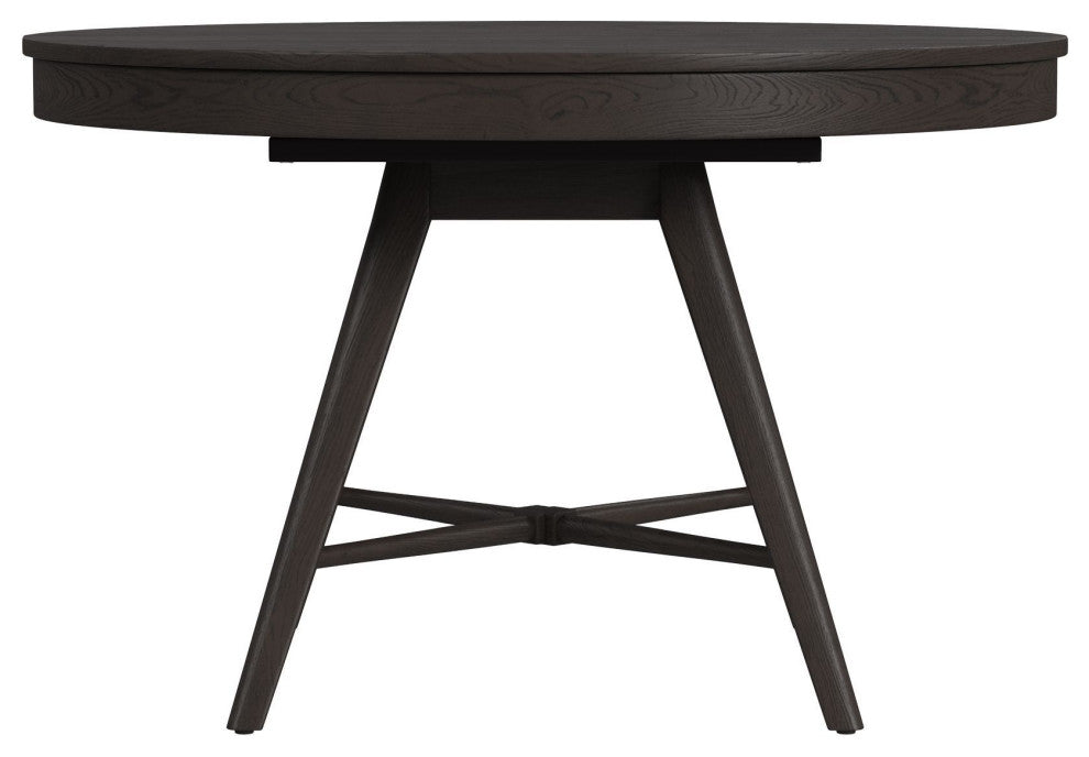 Bayside 48" Wide Solid Ash Round Dining Table, Black
