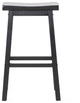 GDF Studio Harrison Black Saddle Wood Bar Stools, Set of 2