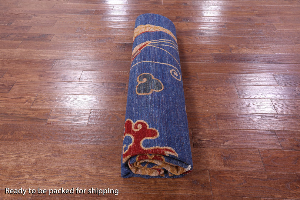 8' 9" X 11' 10" Handmade Dragon And Phoenix Design Rug - Q12640