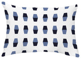 Bowling Pins 14"x20" Abstract Decorative Outdoor Pillow, Navy Blue