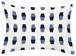 Bowling Pins 14"x20" Abstract Decorative Outdoor Pillow, Navy Blue