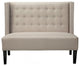 Nailhead Trim Polyester Upholstered Wooden Bench with Button Tufted Back, Gray