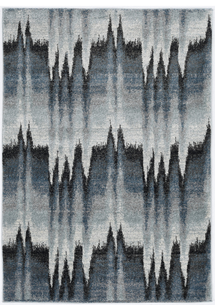 KAS Landscapes 5908 Blue Ivory Pulse Area Rug, 3'3"X 5'3"