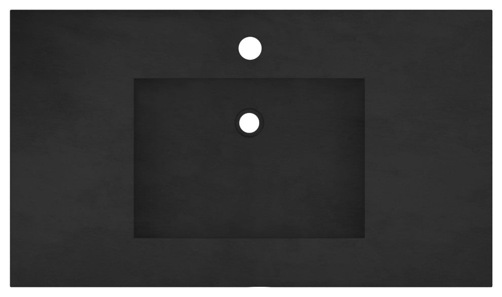 Palomar Vanity Top and Integral Sink, Charcoal, 36, Single Faucet Cutout