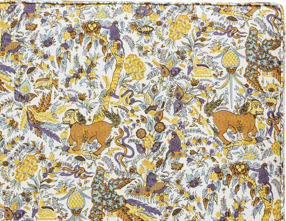 Phoebe Box Seam Headboard, Bali Lion Ochre, Full