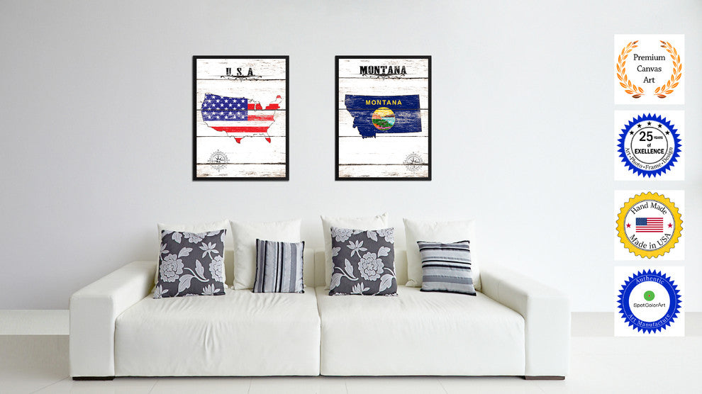 Montana State Flag Canvas, 22"x29"