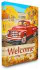 Welcome Red Truck Fall Autumn Landscape Design, 16"x20"