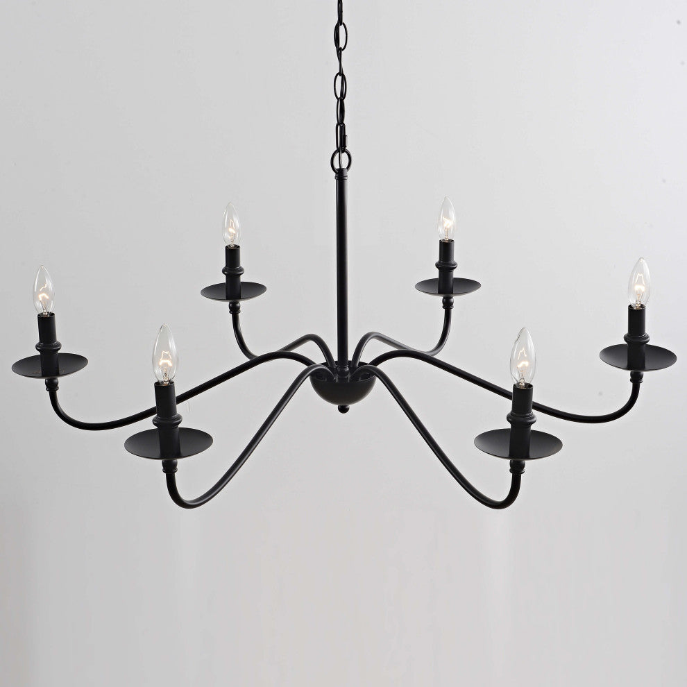 Mia Rustic 6-Light Black Metal Chandelier