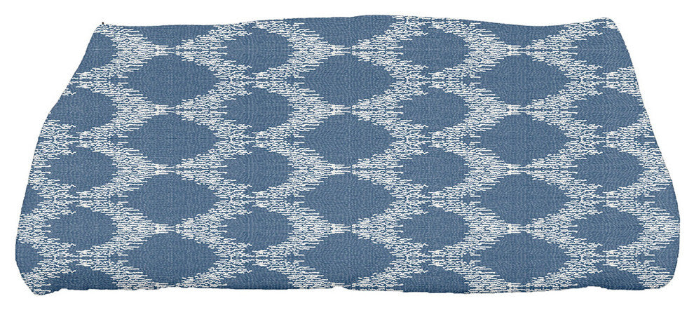 Mudcloth,Geometric Print Bath Towel,Blue, 28 x 58"