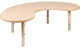 35"W x 65"L Half-Moon Natural Plastic Height Adjustable Activity Table