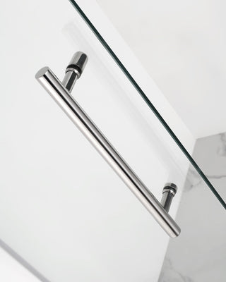 Merrick 34"-34.25"x72" Frameless Neo-Angle Shower Enclosure, Chrome, Chrome, 40