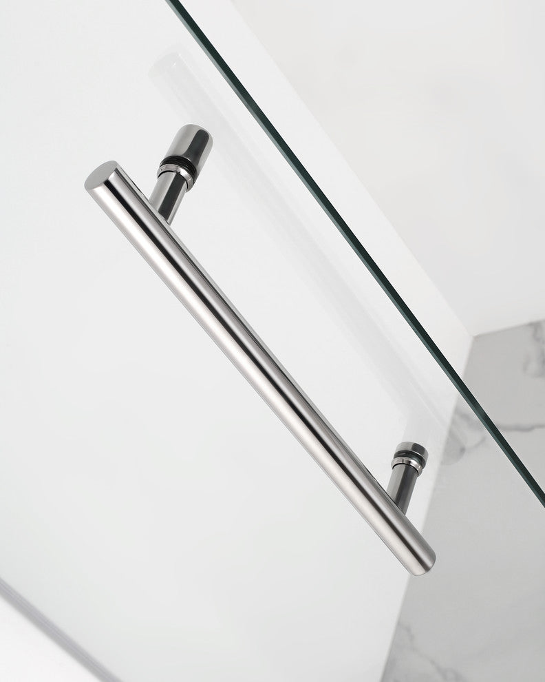 Merrick 34"-34.25"x72" Frameless Neo-Angle Shower Enclosure, Chrome, Chrome, 40