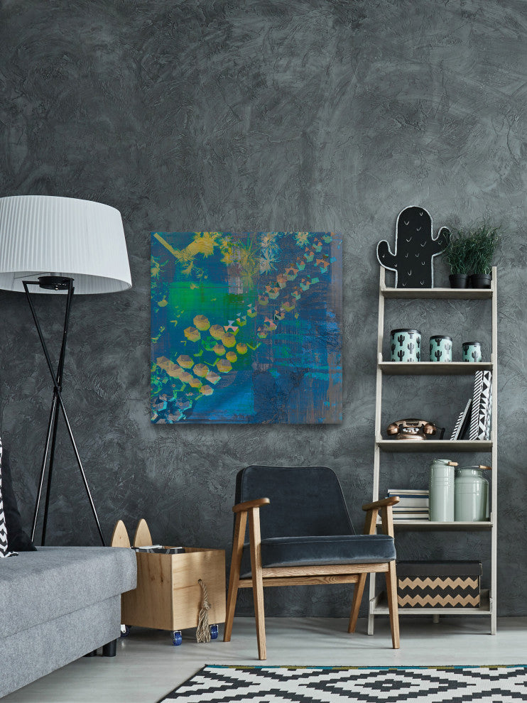 "Superimposed" Painting Print on Wrapped Canvas, 48"x48"