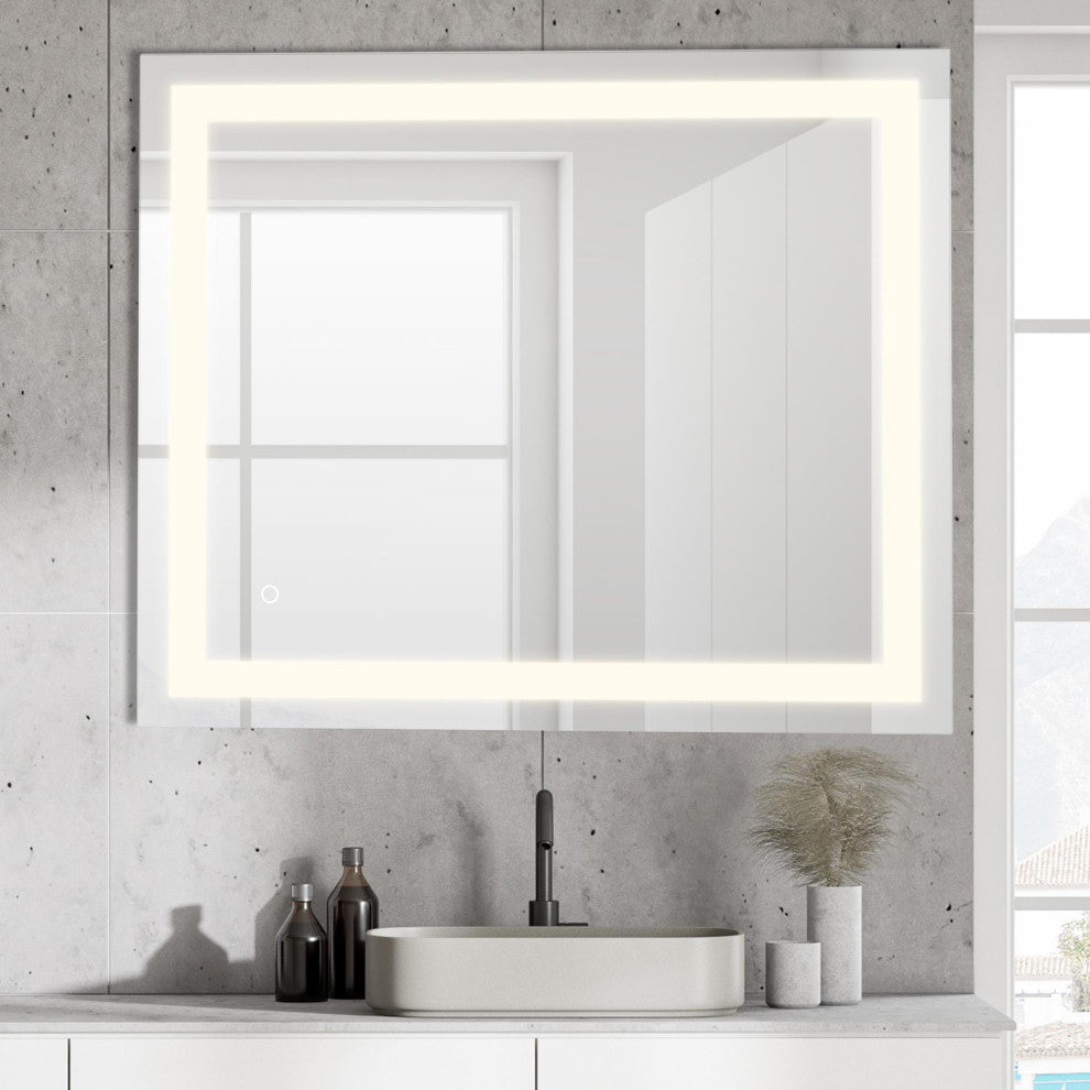 Remy Anti-Fog Front/Back-lit Bathroom Vanity Mirror, Touch Control, Height: 36"