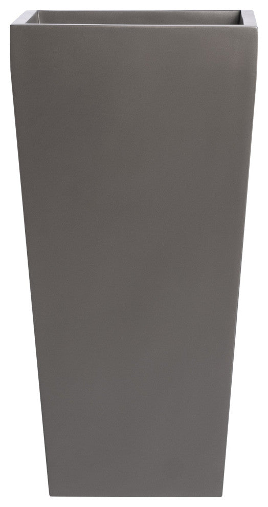 Windsor Tall Square Planter, Gray, 13"x13"x26"
