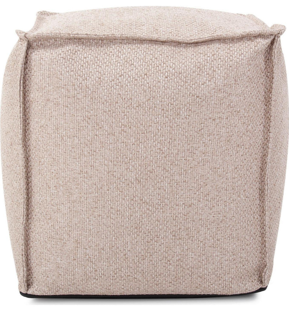 Traditional Panama Taupe Square Pouf