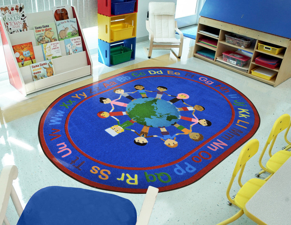 A World of Friends, 5'4"x7'8" Oval