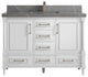 Aberdeen 48 Single Sink Bath Vanity in White 2" Piatra Gray
