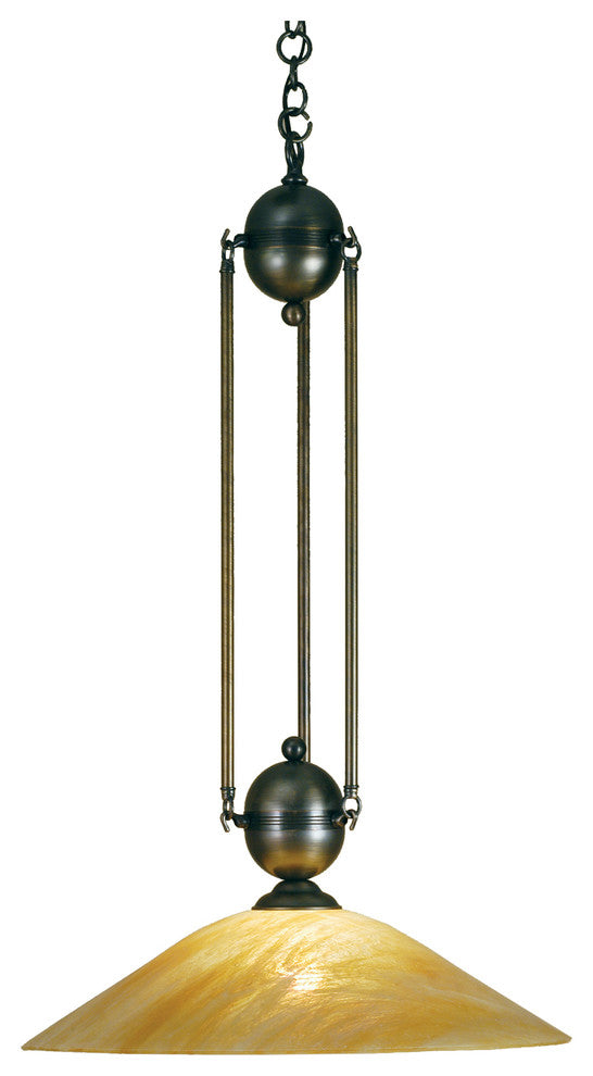 21W Revival Beige Iridescent Deco Ball Pendant