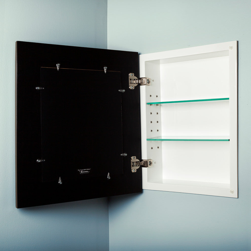 14"x18" Fox Hollow Furnishings Mirrored Medicine Cabinet, Black